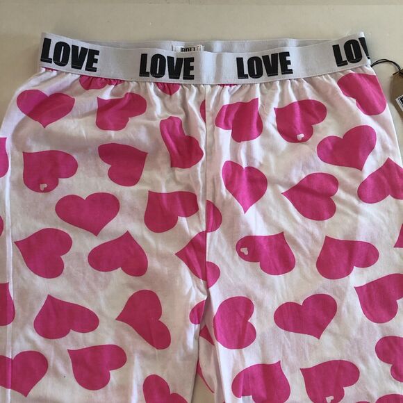 Roll Outta Bed Pink Heart Pajama Bottoms Juniors Size XL - Picture 9 of 13